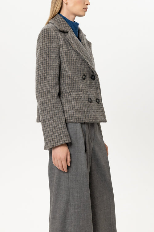 Luisa Cerano Heather Wool-Blend Pea Coat