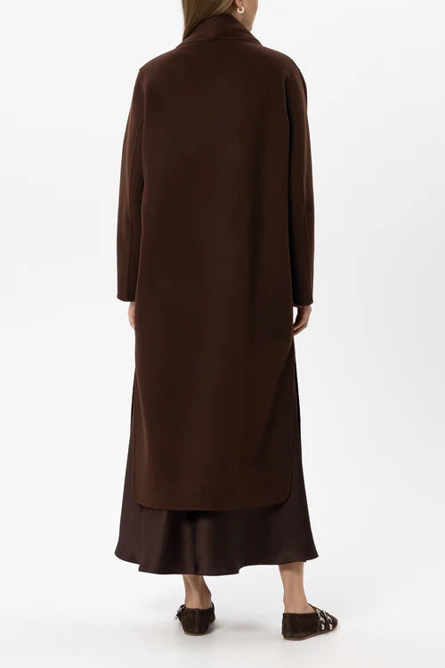 Luisa Cerano Chestnut Double-faced Coat with Scarf 448914