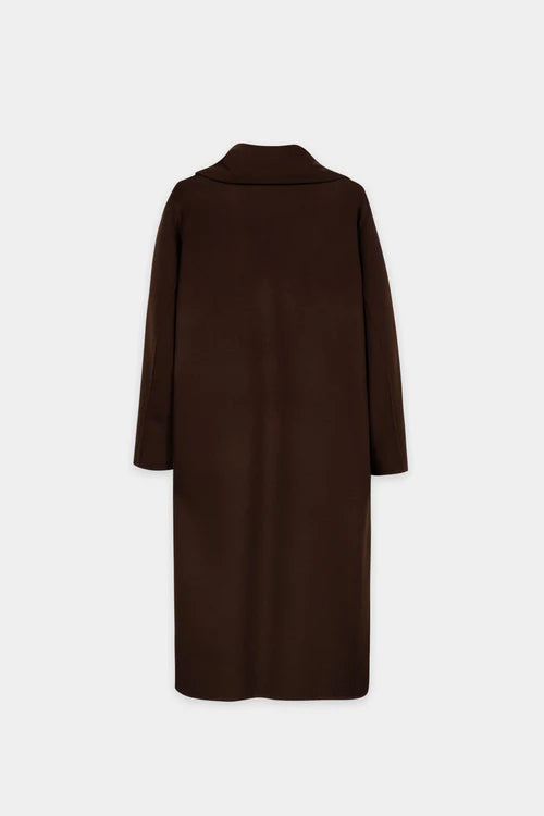 Luisa Cerano Chestnut Double-faced Coat with Scarf 448914