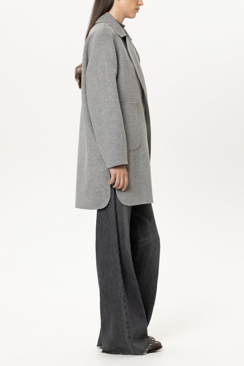Luisa Cerano Grey Wool Double-Faced Coat