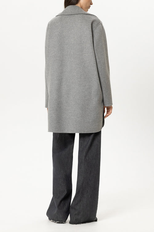 Luisa Cerano Grey Wool Double-Faced Coat