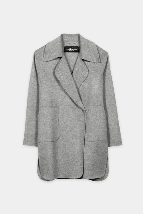 Luisa Cerano Grey Wool Double-Faced Coat