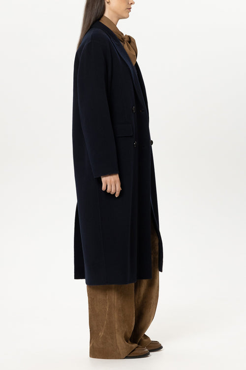 Luisa Cerano Navy Double-Face Blazer Coat