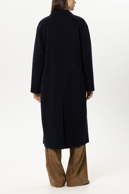 Luisa Cerano Navy Double-Face Blazer Coat