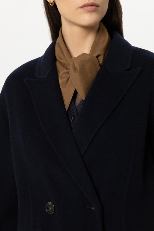 Luisa Cerano Navy Double-Face Blazer Coat