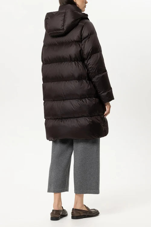 Luisa Cerano Truffle Mid-Length Down-Filled Coat