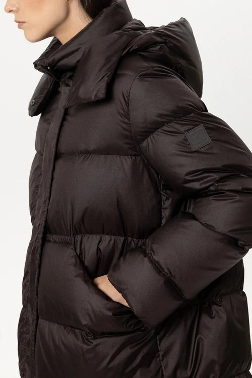 Luisa Cerano Truffle Mid-Length Down-Filled Coat