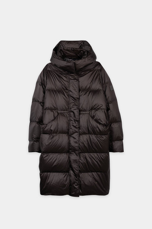 Luisa Cerano Truffle Mid-Length Down-Filled Coat