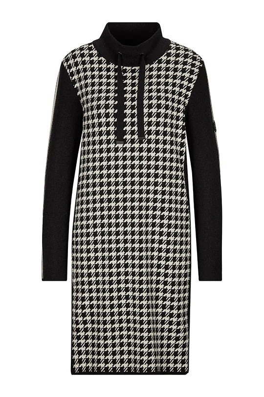 Faber Black/Cream Knitted Dress with Houndstooth