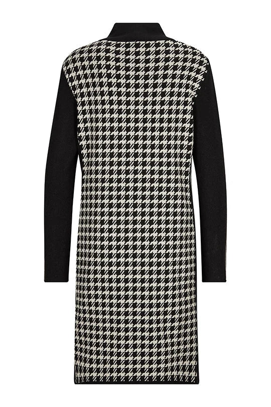 Faber Black/Cream Knitted Dress with Houndstooth