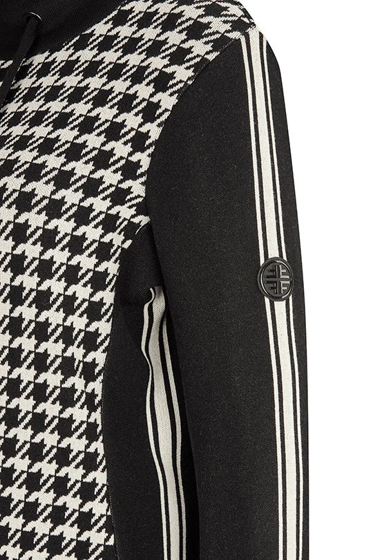 Faber Black/Cream Knitted Dress with Houndstooth