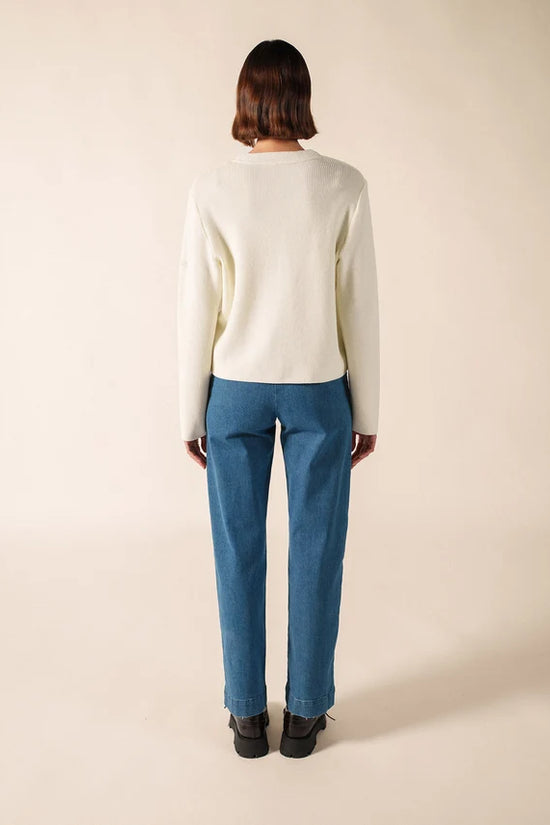 Saint James White V-Neck Wool Cardigan