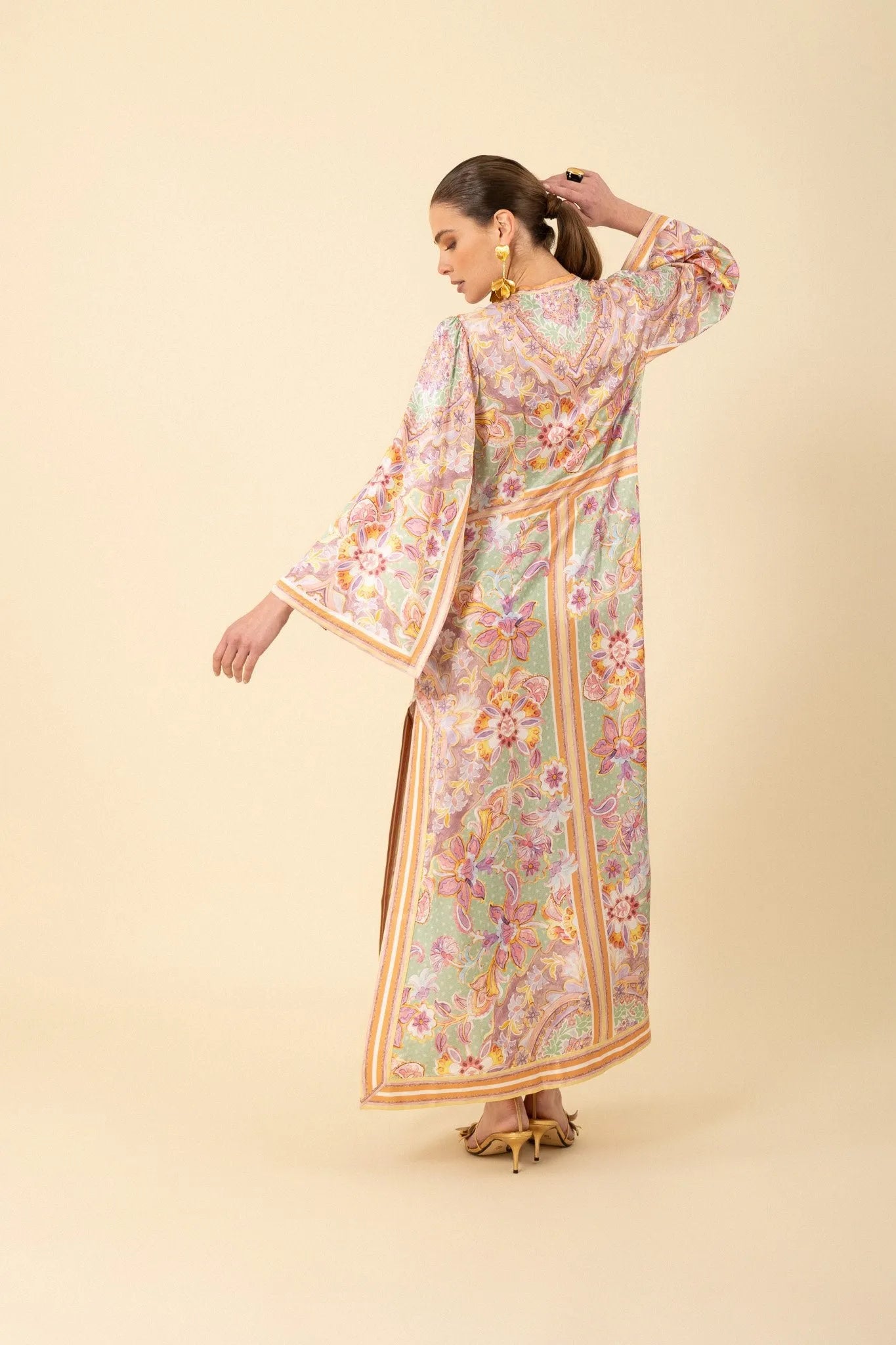 Hale Bob silk caftan dress 4ZCA616B