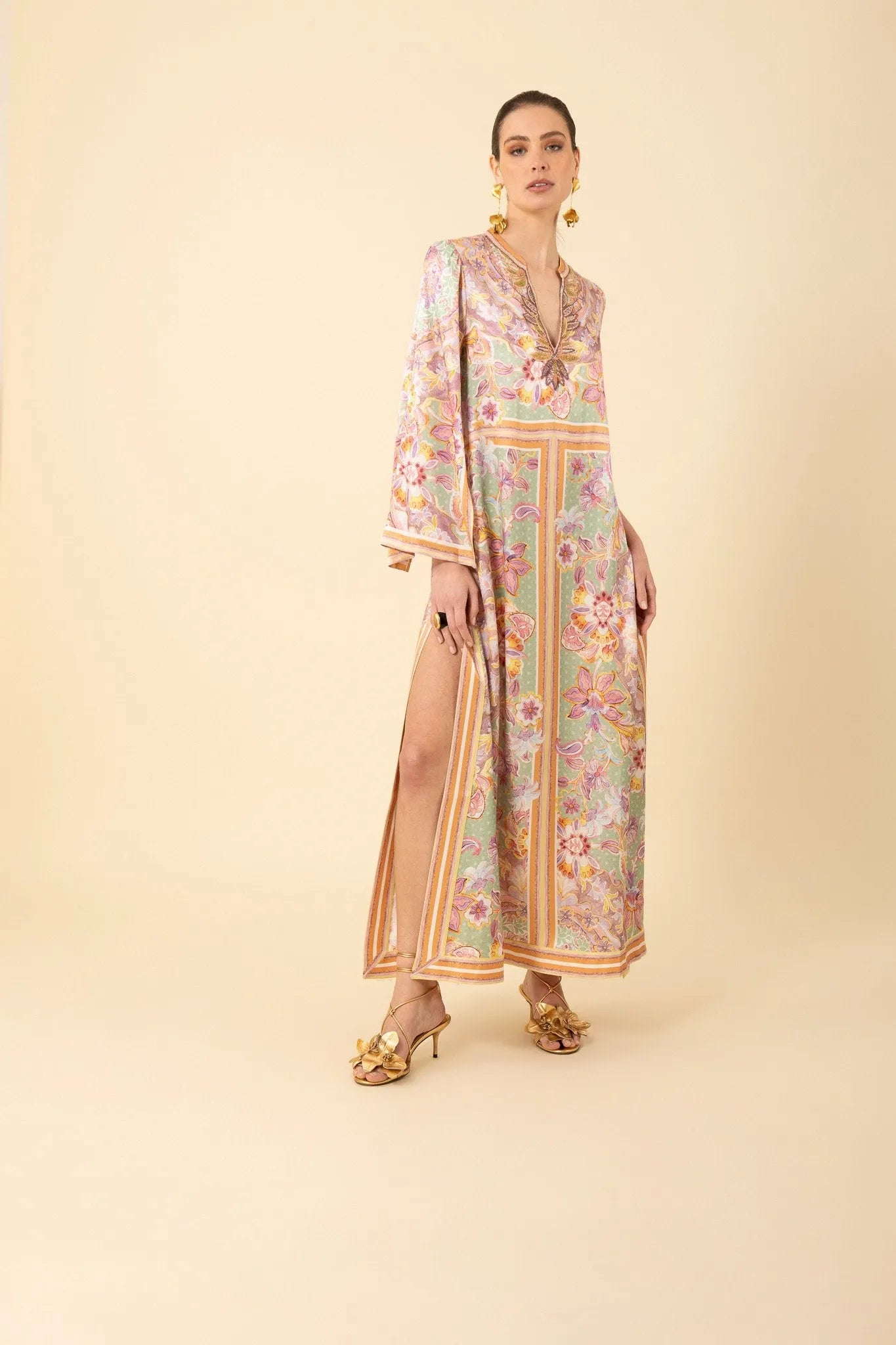 Hale Bob silk caftan dress 4ZCA616B