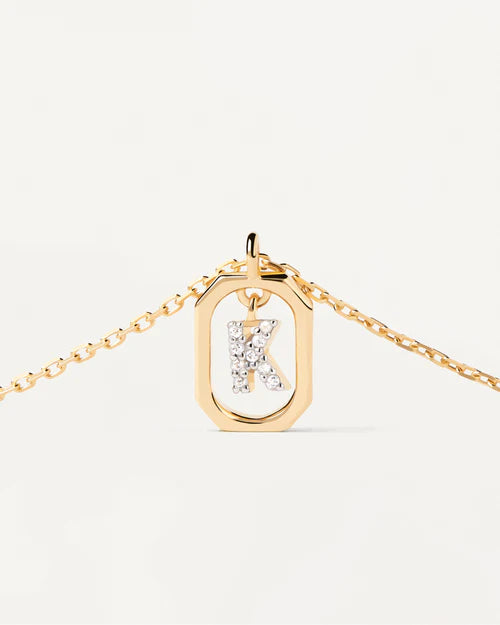 PDPaola Mini gold Letter K necklace CO02-522