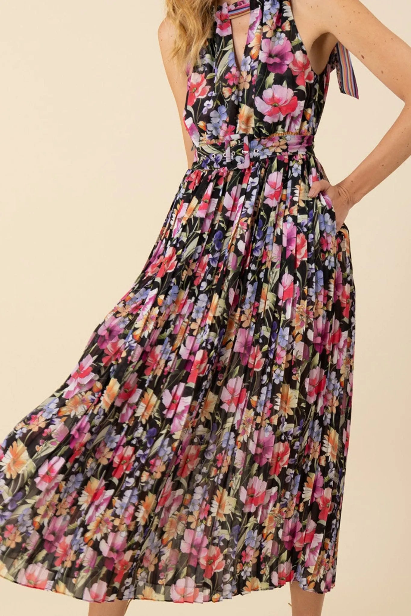 Hale Bob floral print sleeveless dress 51PS660A