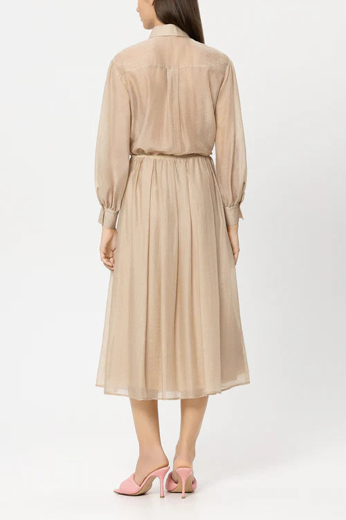 Luisa Cerano Camel Midi Skirt with Rhinestones 538319