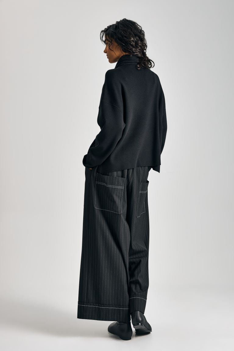 Isik Ozgur pinstripe wide leg trousers 2625-03