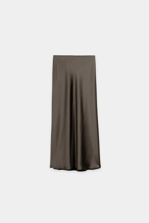 Luisa Cerano Muskat Long Slim Satin Skirt