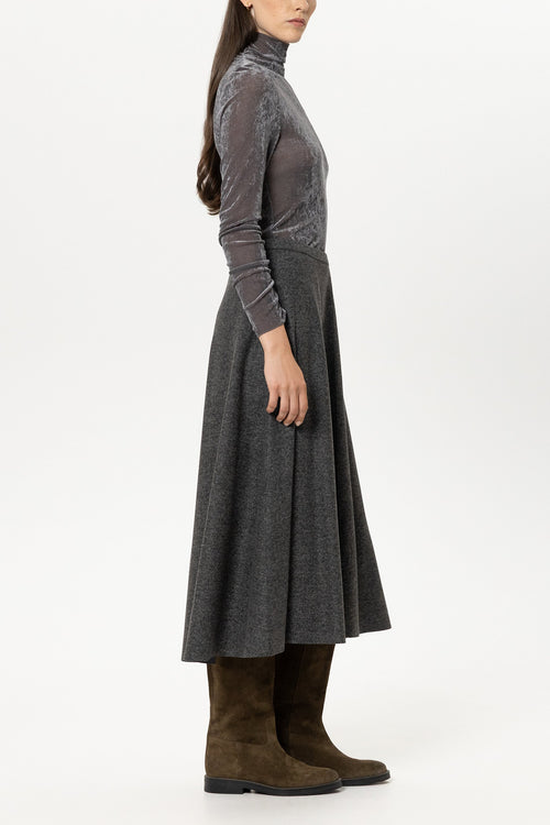 Luisa Cerano Grey Punto di Milano Slightly Flared Skirt