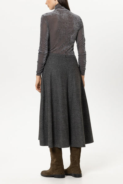 Luisa Cerano Grey Punto di Milano Slightly Flared Skirt 548354