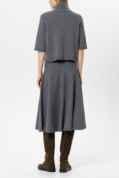 Luisa Cerano Heather Grey Cashmere Blend Long Skirt