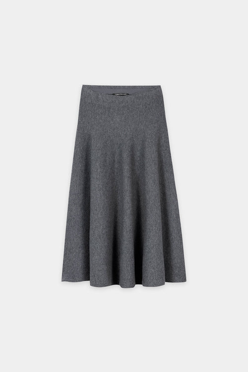 Luisa Cerano Heather Grey Cashmere Blend Long Skirt