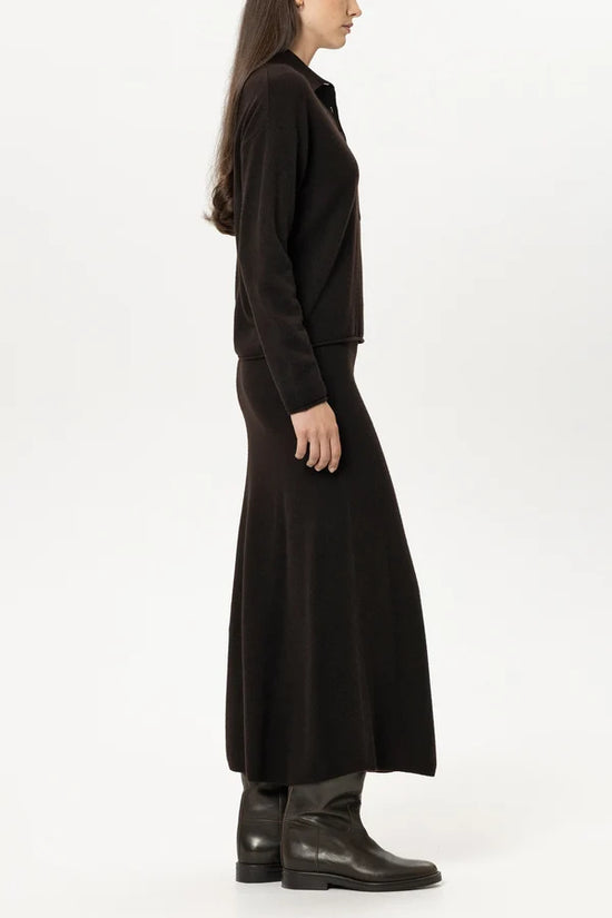 Luisa Cerano Truffle Cashmere Blend Long Skirt