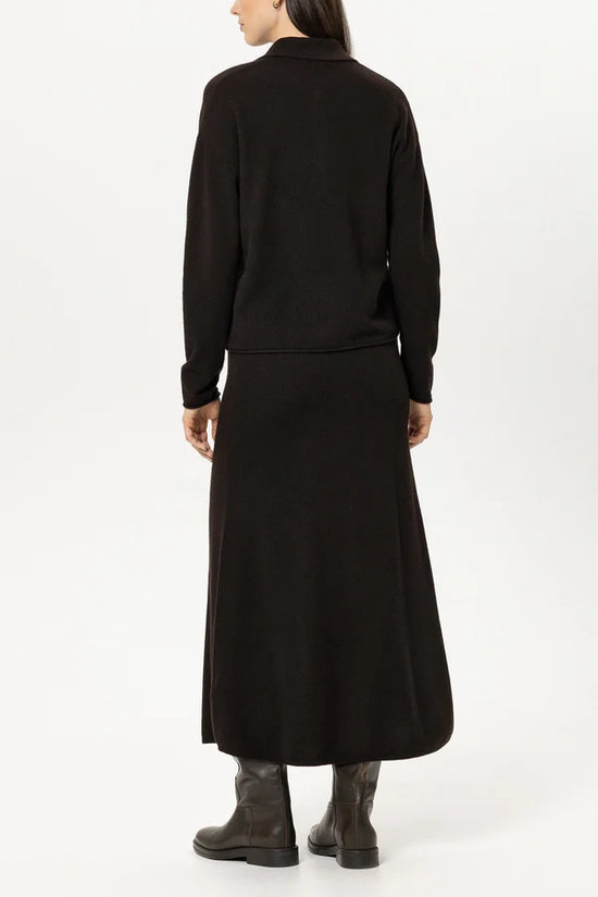 Luisa Cerano Truffle Cashmere Blend Long Skirt