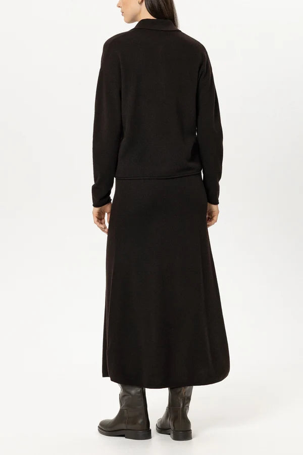 Luisa Cerano Truffle Cashmere Blend Long Skirt