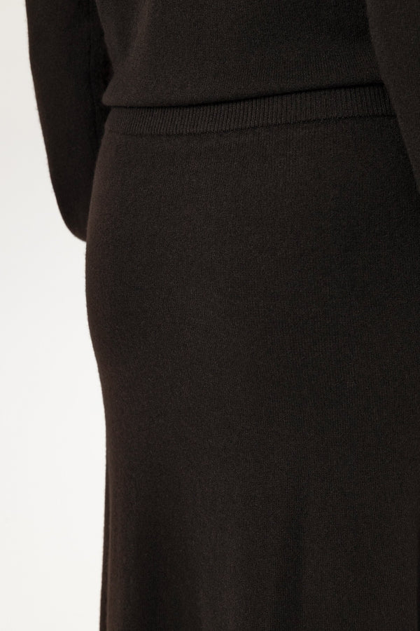 Luisa Cerano Truffle Cashmere Blend Long Skirt