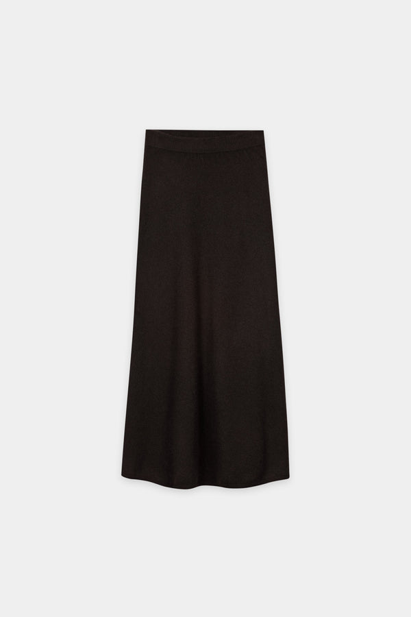 Luisa Cerano Truffle Cashmere Blend Long Skirt