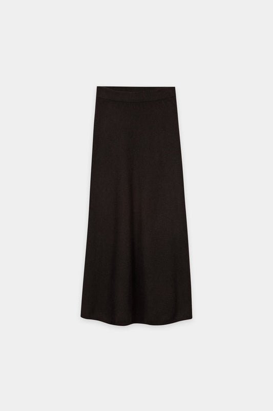 Luisa Cerano Truffle Cashmere Blend Long Skirt