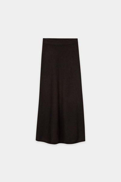 Luisa Cerano Truffle Cashmere Blend Long Skirt 548356