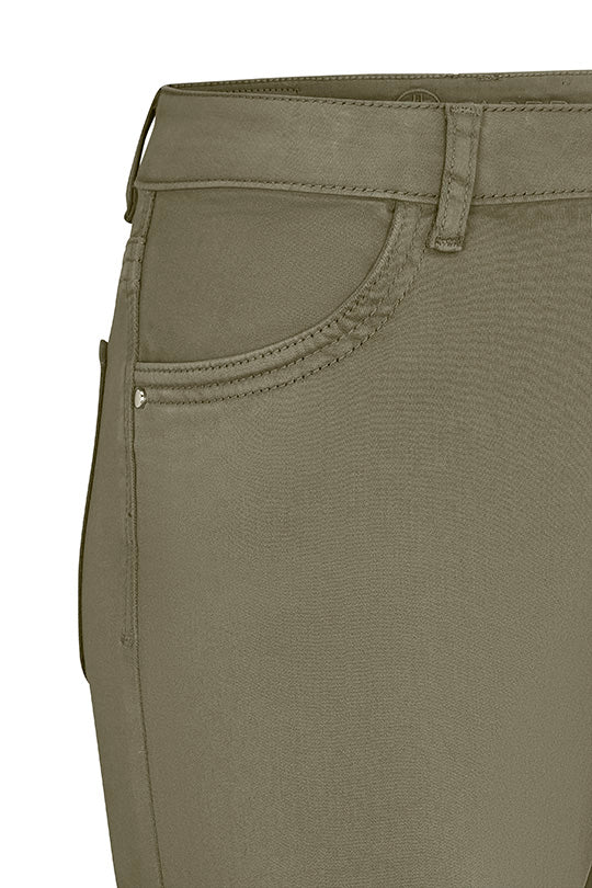 Faber Khaki Slim Fit Stretch Medium Rise Cotton Blend Trousers