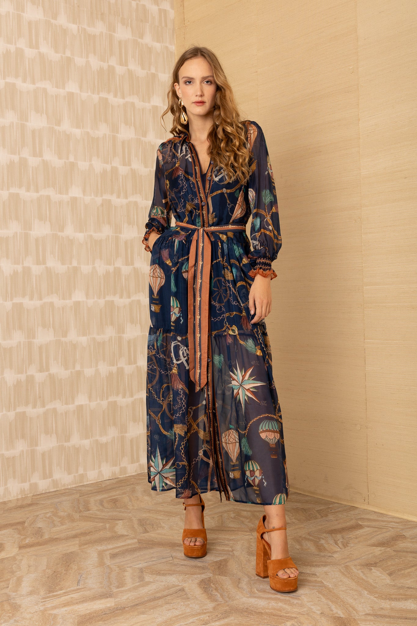 Hale Bob maxi shirt dress 55KH642A
