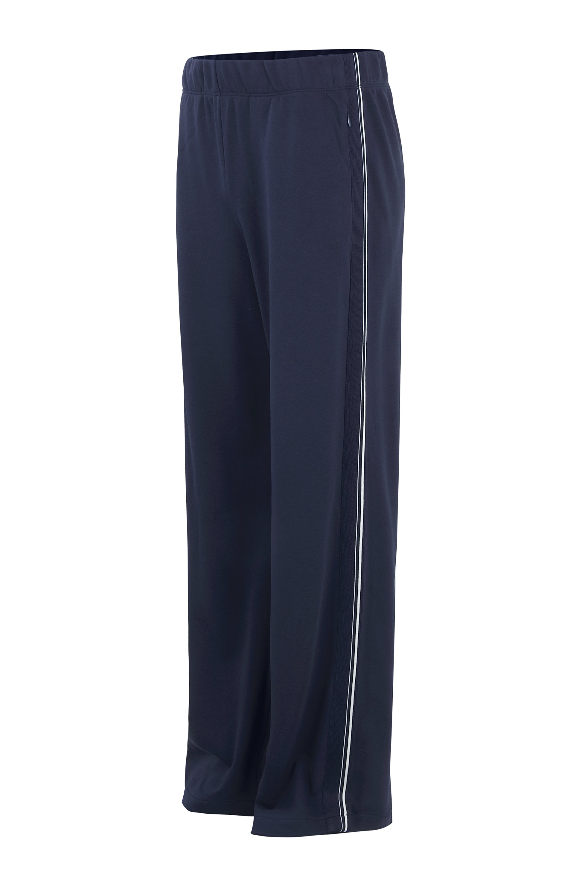 Margittes Marine Wide Leg Joggers with Side Stripe