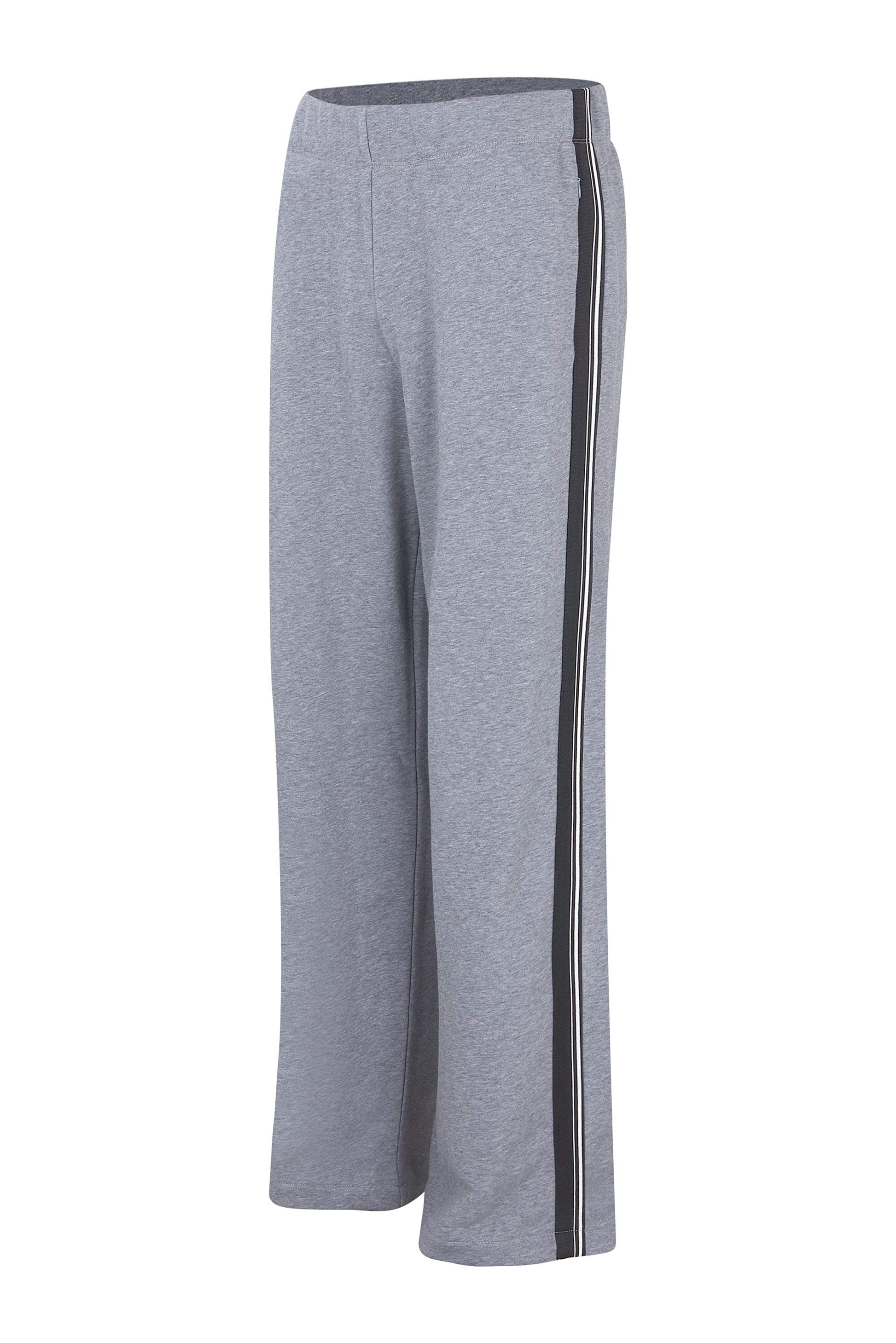 Margittes Grey Wide Leg Joggers with Side Stripe