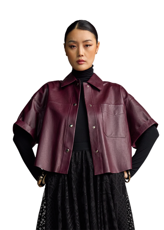 Riani leather shirt jacket 571010