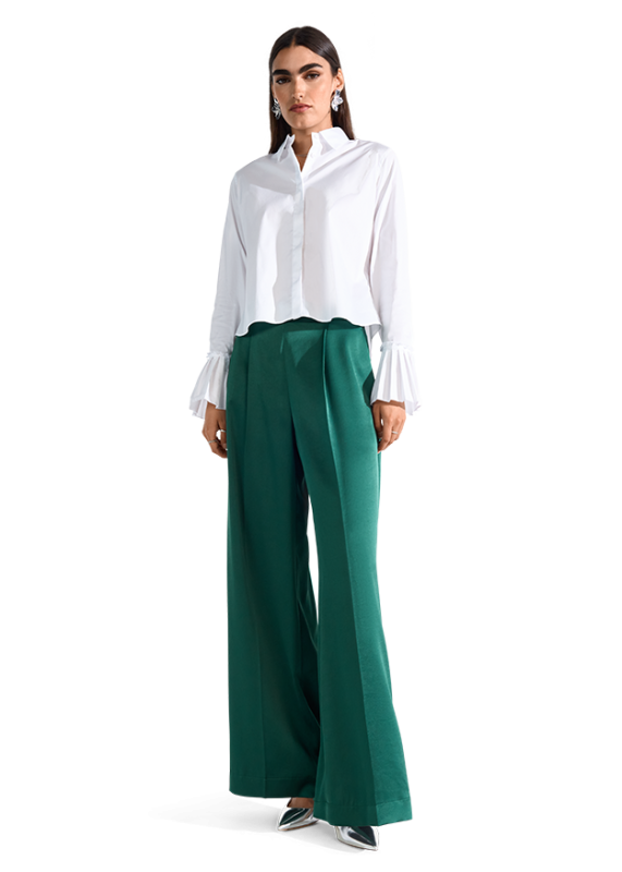 Riani Wide Fit Pleated Trousers in Clover 573250