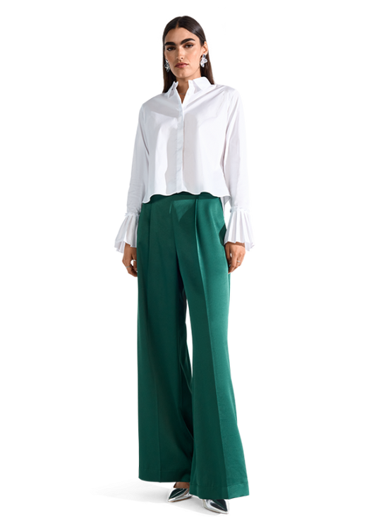 Riani Wide Fit Pleated Trousers in Clover 573250