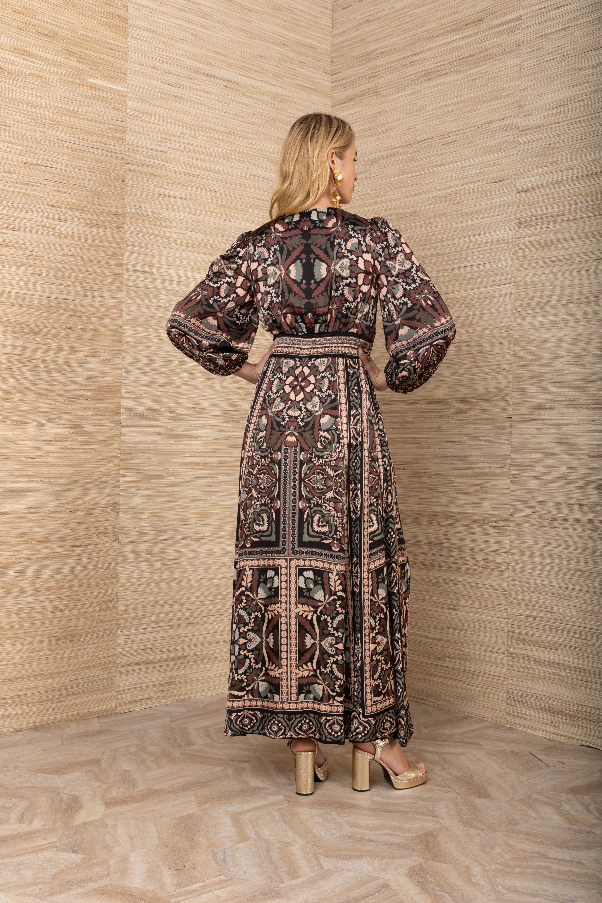 Hale Bob Black Amaris Charmeuse Maxi Dress 58AT610A