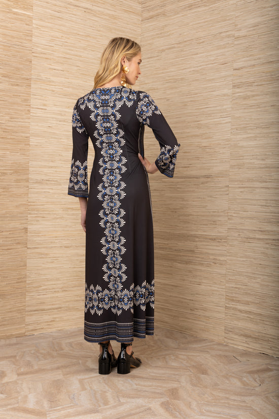 Hale Bob Black Lilyana Maxi Jersey Dress 58ND650A