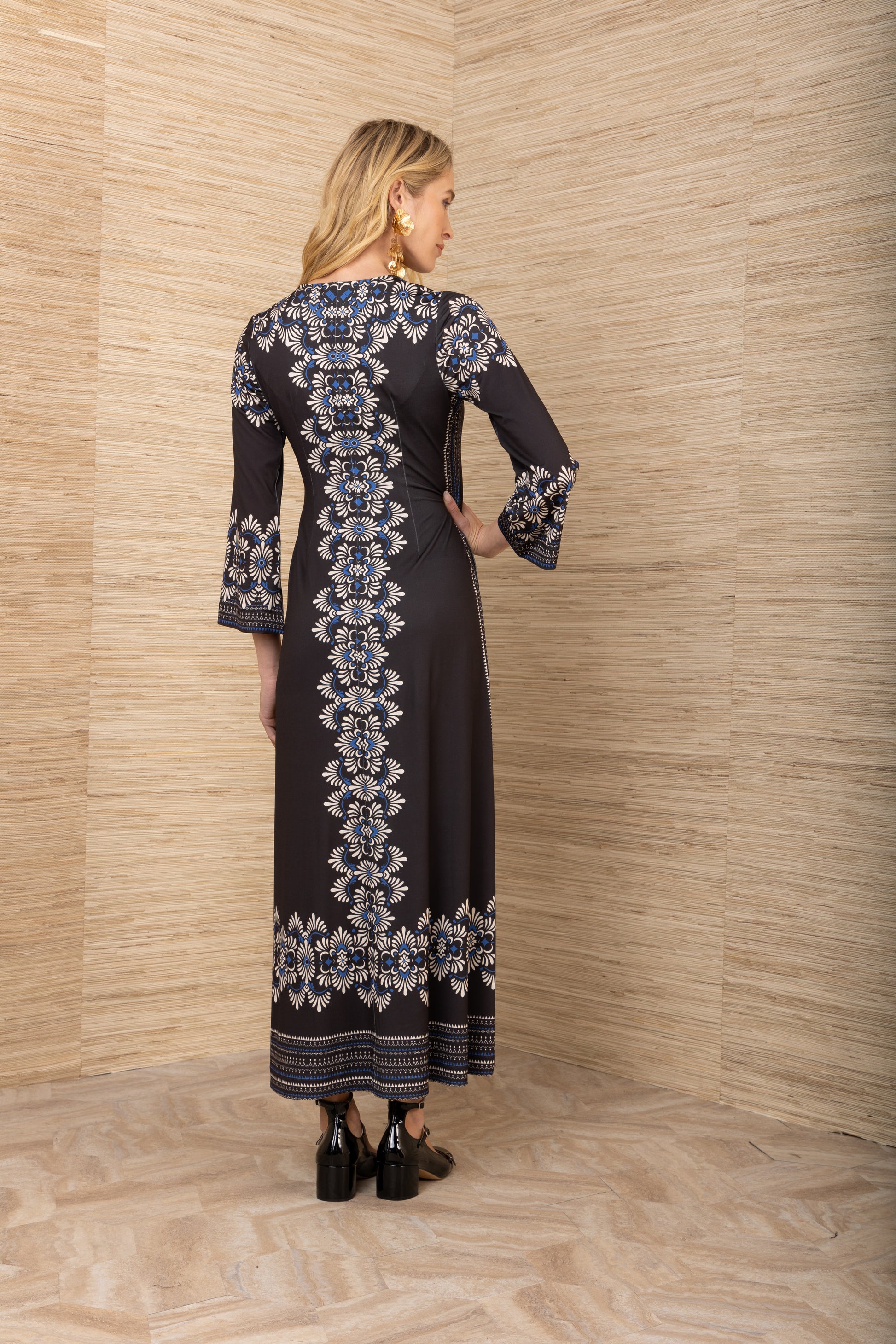 Hale Bob Black Lilyana Maxi Jersey Dress 58ND650A