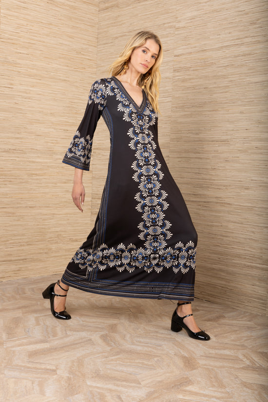 Hale Bob Black Lilyana Maxi Jersey Dress 58ND650A