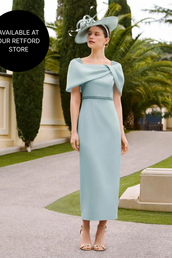 Couture Club Aqua Wrap Back Bow Midi Dress 1G296 AW