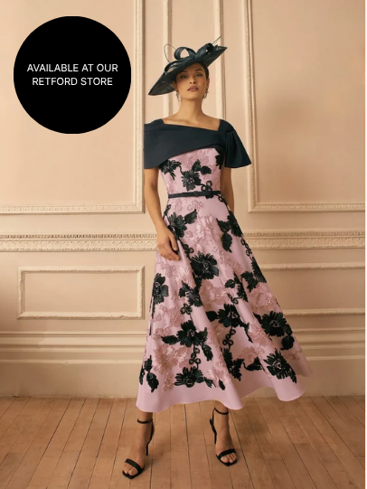 Veni Infantino Navy/Blush 2-Piece Dress & Cropped Jacket
