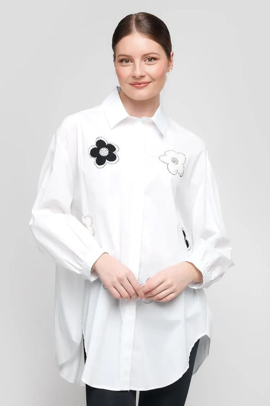Uchuu decorative flower shirt