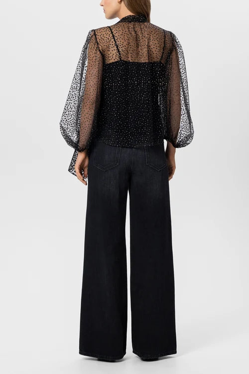 Luisa Cerano Wide Leg Black Denim