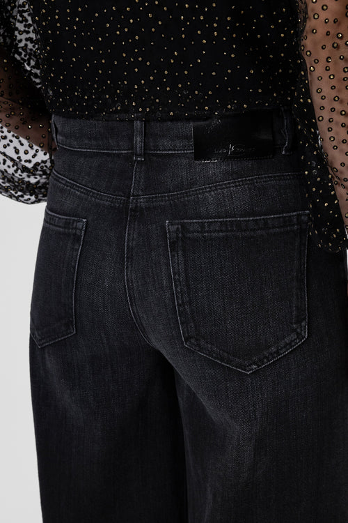 Luisa Cerano Wide Leg Black Denim